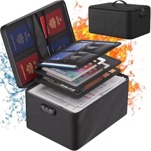 ENGPOW Fireproof Document Organizer Bag 36.8cm x 27.9cm x 20.3cm | Protects Valuables in Fire & Flood thumbnail 8