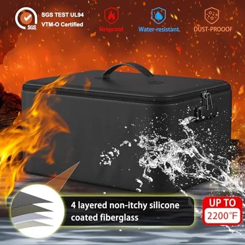 ENGPOW Fireproof Document Organizer Bag 36.8cm x 27.9cm x 20.3cm | Protects Valuables in Fire & Flood thumbnail 3