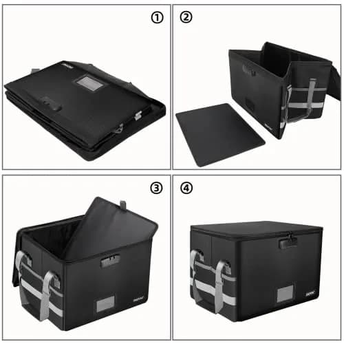 ENGPOW Fireproof Document Box with Lock, Collapsible File Organizer 33L (1.17 cu ft) | Secure Home Office Safe thumbnail 7