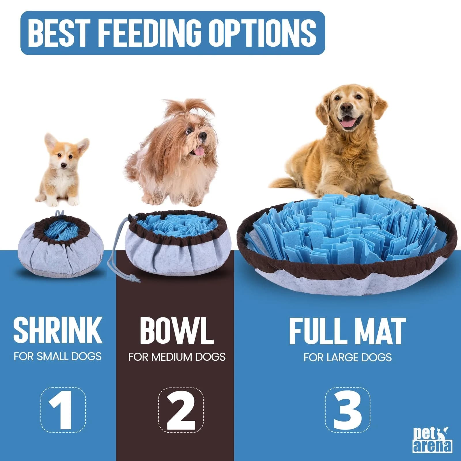 PET ARENA Adjustable Snuffle Mat for Dogs 1 Count (Pack of 1) | Puzzle Feeder Toy for Mental Stimulation