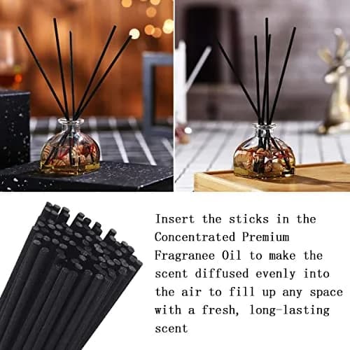 PLYXQ Black Fiber Reed Diffuser Sticks 18cm (7 Inch) - 100 Count | Natural Scent Diffusion thumbnail 3