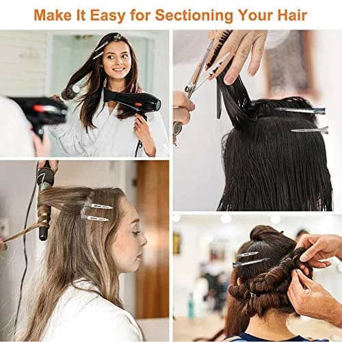 HiJeaton 60Pcs Metal Duck Billed Hair Clips for Women Styling Sectioning, Silver Hair Pins for Long Hair, Alligator Curl Loc Clips for Thick Hair Roller, Salon, Bows DIY | Non-slip, Durable, Easy to Use thumbnail 2