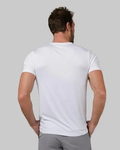32 Degrees Men's Cool Classic Crewneck T-Shirt 4-Pack, White, X-Large | Breathable, Quick-Dry, Anti-Odor thumbnail 3