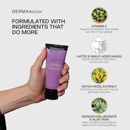 DERMAdoctor Vitamin C Face Wash, 2.37 oz | 3-in-1 Cleanser, Brightening & Hydrating thumbnail 6