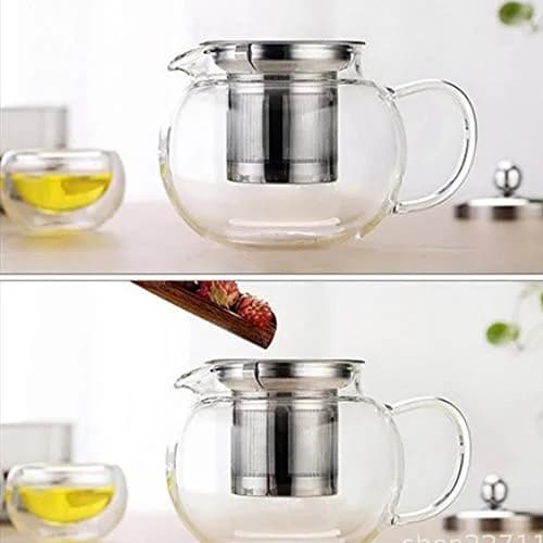 OUKEYI Thickened Borosilicate Glass Teapot with Stainless Steel Infuser, 950ml (32oz) | Stovetop Safe Loose Leaf Tea Brewer thumbnail 5