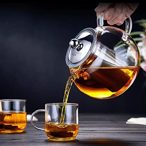 OUKEYI Thickened Borosilicate Glass Teapot with Stainless Steel Infuser, 950ml (32oz) | Stovetop Safe Loose Leaf Tea Brewer thumbnail 2