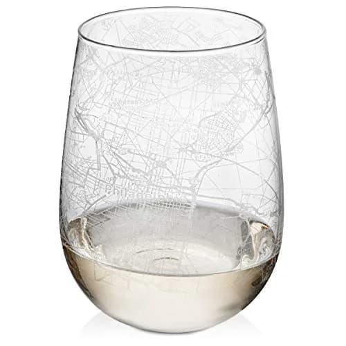 Or Something Stemless 17oz Wine Glass Urban City Map Philadelphia Pennsylvania | Dishwasher Safe thumbnail 1