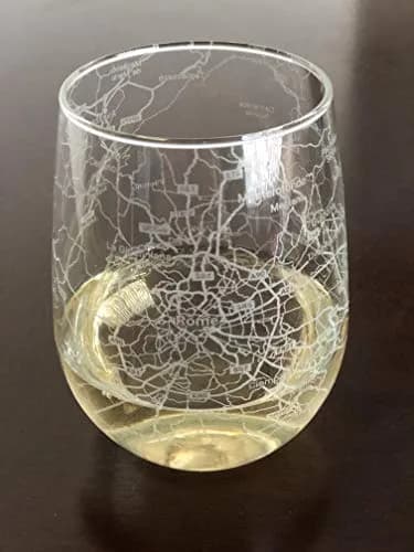 Or Something Stemless 17oz Wine Glass Urban City Map Rome Italy | Dishwasher Safe & Reusable thumbnail 1