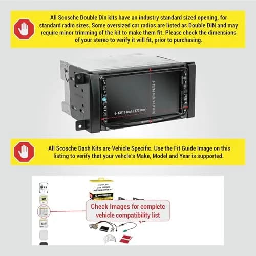 Scosche CR0714DDCS Double DIN Radio Install Dash Kit Compatible with Select 2007-19 Chrysler, Dodge or Jeep Vehicles - Complete Car Stereo Installation Kit - See Fit Guide in Images to Verify Vehicle thumbnail 2