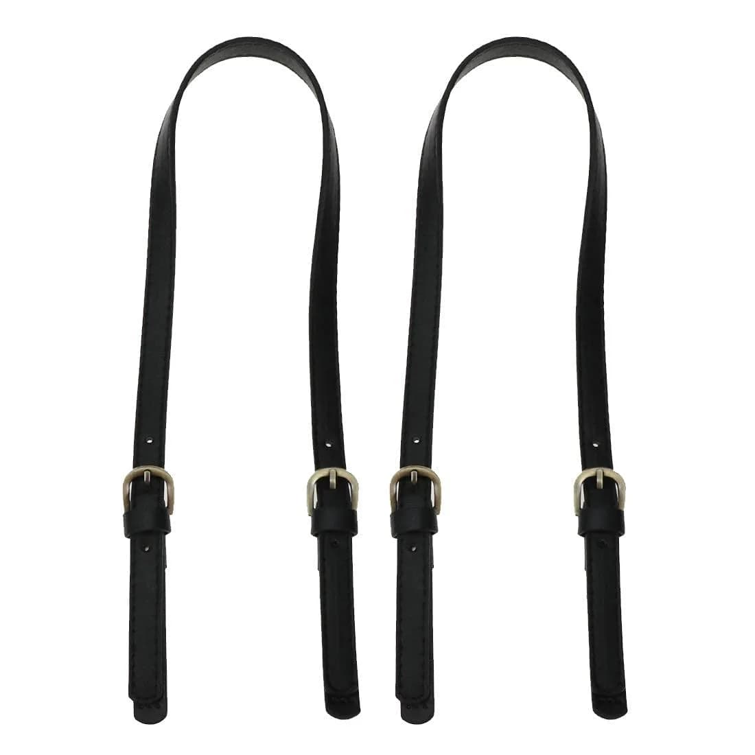 Semetall Black PU Leather Purse Handles 2 Pcs | 65cm-71cm Adjustable Bag Straps - main product image