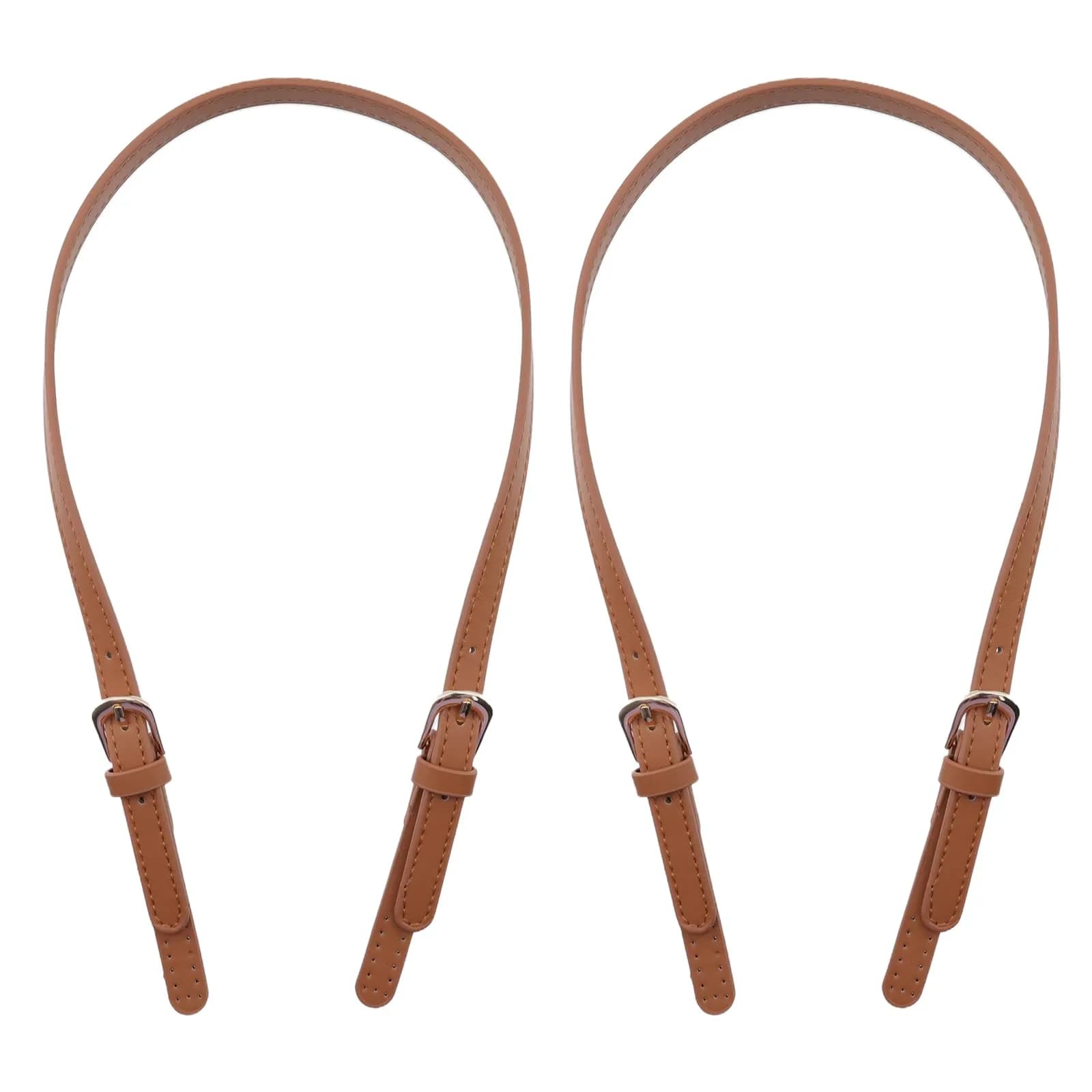 Semetall PU Leather Replacement Purse Straps 2 Pcs 67cm-76cm (26.38in-29.92in) Brown | Adjustable Bag Handles for Handbags & Shoulder Bags - main product image