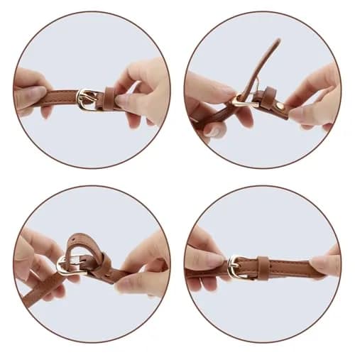 Semetall PU Leather Replacement Purse Straps 2 Pcs 67cm-76cm (26.38in-29.92in) Brown | Adjustable Bag Handles for Handbags & Shoulder Bags thumbnail 4