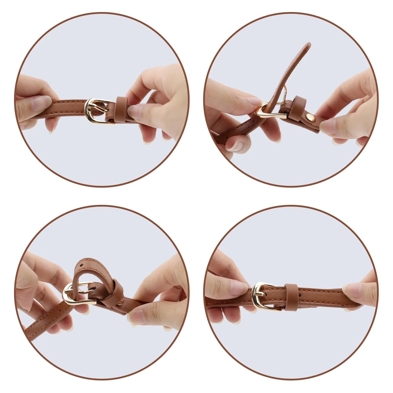 Semetall PU Leather Replacement Purse Straps 2 Pcs 67cm-76cm (26.38in-29.92in) Brown | Adjustable Bag Handles for Handbags & Shoulder Bags - view 4