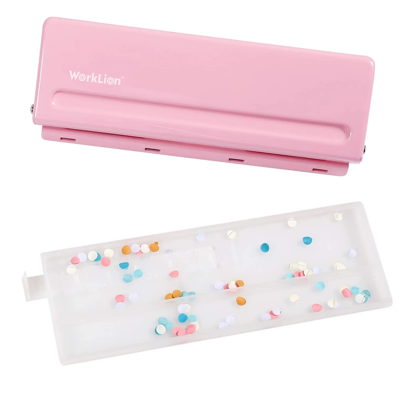 WORKLION Adjustable 6 Hole Punch: Metal Six Hole Puncher for Planners and 6-Ring Binders with 6 Sheet Capacity for A4 / A5 / A6 / Personal/Pocket Size (Pink) - view 3