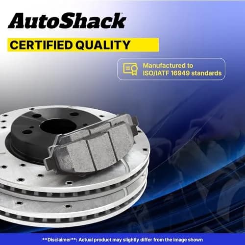 AutoShack Front Vented E-Coated Rotors 10.83" (275 mm) & Ceramic Pads | Reliable Brake Kit for Toyota & Pontiac thumbnail 7