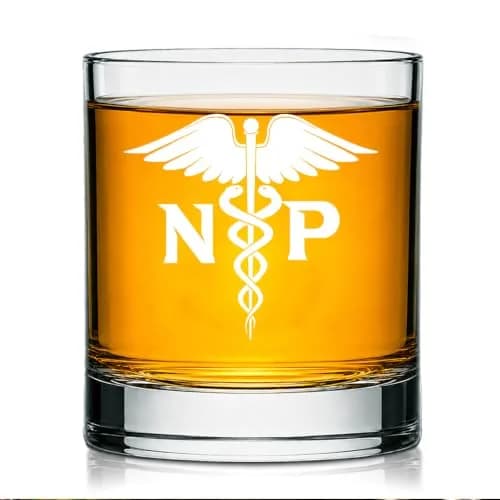 AGMDESIGN Nurse Practitioner Whiskey Glass 11 oz | Double Sided Funny Good Day Bad Day thumbnail 1