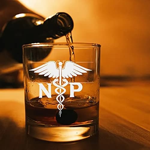 AGMDESIGN Nurse Practitioner Whiskey Glass 11 oz | Double Sided Funny Good Day Bad Day thumbnail 7