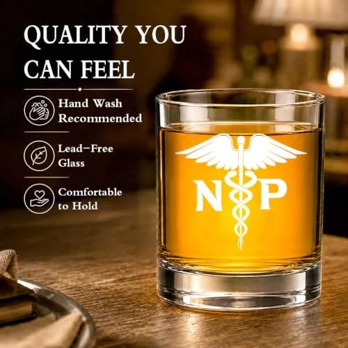 AGMDESIGN Nurse Practitioner Whiskey Glass 11 oz | Double Sided Funny Good Day Bad Day thumbnail 3