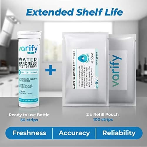 VARIFY Water Hardness Test Kit 150 Strips | Test Drinking Water, Wells, Pools, Spas thumbnail 5
