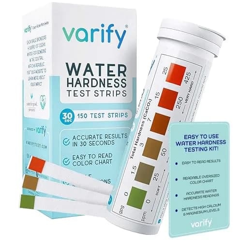 VARIFY Water Hardness Test Kit 150 Strips | Test Drinking Water, Wells, Pools, Spas thumbnail 1