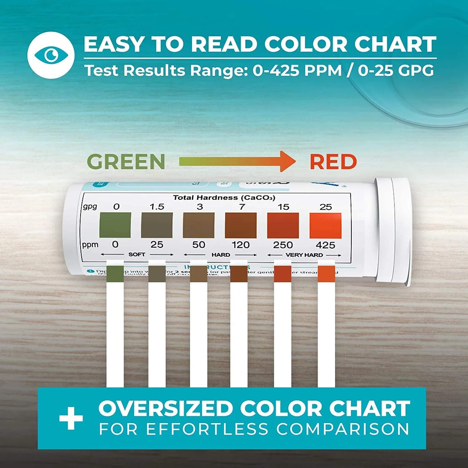 VARIFY Water Hardness Test Kit 150 Strips | Test Drinking Water, Wells, Pools, Spas - view 3