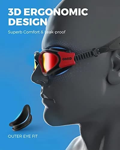 OMID Polarized Swim Goggles for Adults | 180° Wide View Anti-fog, UV Protection, Leak-proof thumbnail 5