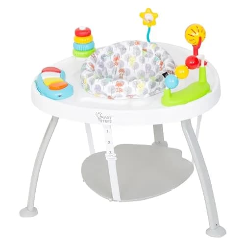 Smart Steps Bounce N’ Play 3-in-1 Activity Center, Woodland Walk | Converts to Flat Table, 360° Seat, Removable Toys thumbnail 1