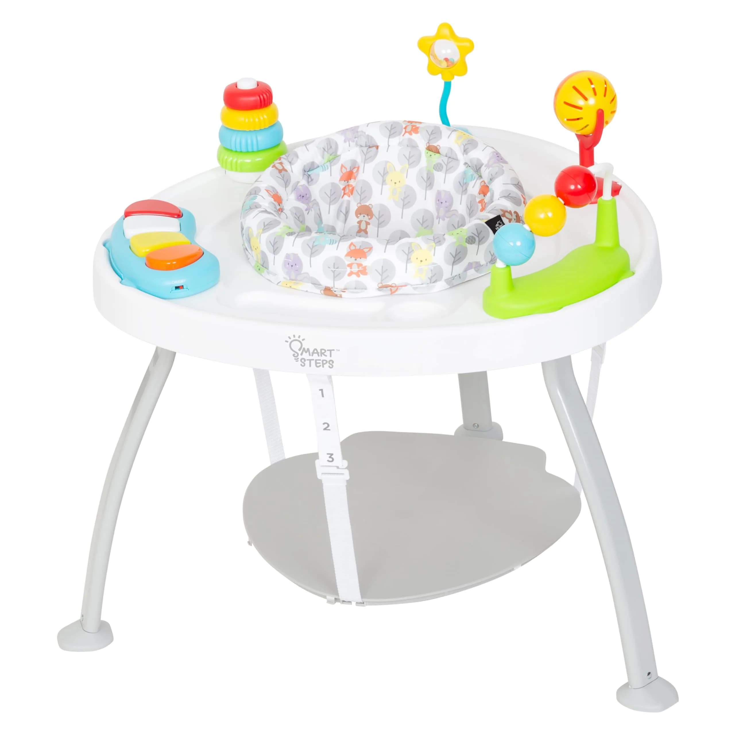 Smart Steps Bounce N’ Play 3-in-1 Activity Center, Woodland Walk | Converts to Flat Table, 360° Seat, Removable Toys — Woodland Walk