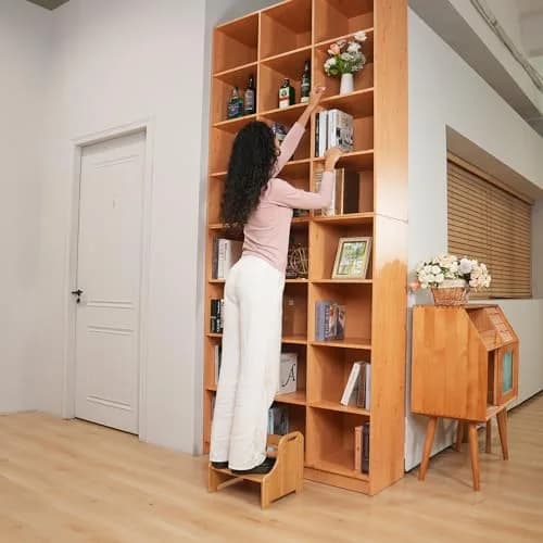 VaeFae Bamboo 2-Step Stool | Natural Bamboo, Stable & Non-Slip, Easy Assembly (70-120 chars) thumbnail 6