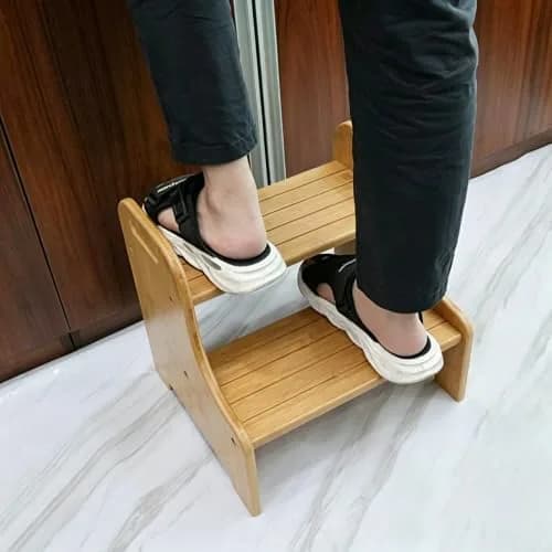 VaeFae Bamboo 2-Step Stool | Natural Bamboo, Stable & Non-Slip, Easy Assembly (70-120 chars) thumbnail 4