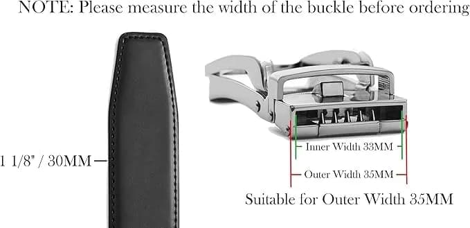 CHAOREN Ratchet Belt Replacement Strap 1 1/4" Litchi Light Brown | Genuine Leather, Adjustable Fit thumbnail 2