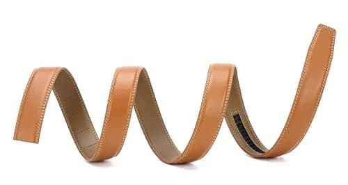 CHAOREN Ratchet Belt Replacement Strap 1 1/4" Litchi Light Brown | Genuine Leather, Adjustable Fit thumbnail 5