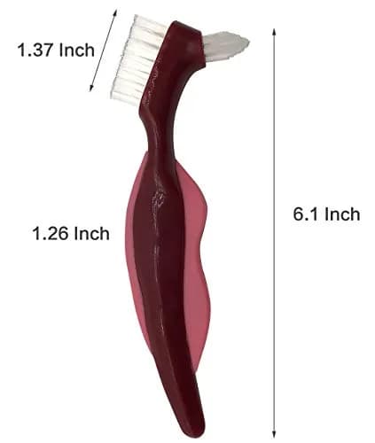 Uouovo Premium Hard Denture Brush Toothbrush 2-Pack | Double-Sided Bristles for Effective Denture Cleaning thumbnail 5