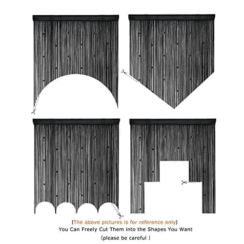 YaoYue Beaded Door String Curtain for Doorway 39"W x 110"L Black | Eco-Friendly Polyester, Room Divider & Door Privacy thumbnail 5