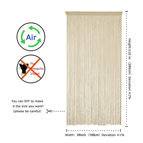 YaoYue Beaded Door String Curtain 39"W x 110"L | Elegant Room Divider & Doorway Decor thumbnail 4