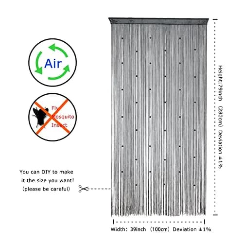 YaoYue Beaded Door String Curtain 39"W x 110"L | Eco-friendly Polyester, Room Divider & Doorway Decor thumbnail 4