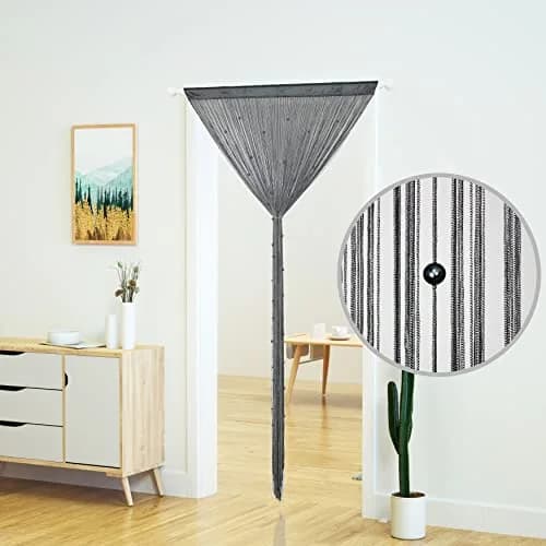 YaoYue Beaded Door String Curtain 39"W x 110"L | Eco-friendly Polyester, Room Divider & Doorway Decor thumbnail 2