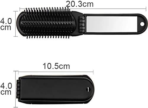 Ancable Travel Hair Brush for Women, Mini Folding Hair Brush for Wet & Dry, Ultrasoft Small Pocket Mirror Brush for All Hair Types, Black thumbnail 5