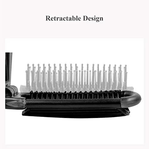Ancable Travel Hair Brush for Women, Mini Folding Hair Brush for Wet & Dry, Ultrasoft Small Pocket Mirror Brush for All Hair Types, Black thumbnail 3