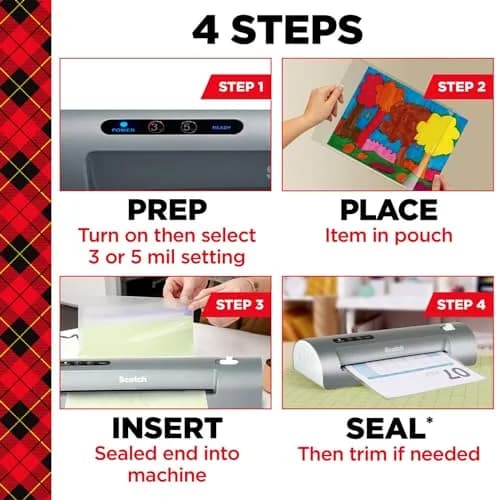 Scotch Thermal Laminator TL901X Bundle with 100 Pouches | 9-inch Width, 5 mil, 1-min/page thumbnail 7