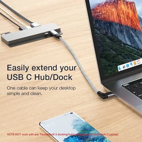 UseBean Right Angle USB C Extension Cable 1m (3.3FT) | 10Gbps Data & 4K Video thumbnail 3