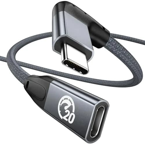 UseBean 90 Degree USB C Extension Cable 1.6FT (0.49m) | USB 3.2 Gen 2 20Gbps 100W PD 4K@60Hz thumbnail 1