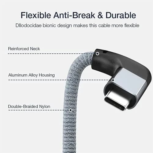 UseBean 90 Degree USB C Extension Cable 1.6FT (0.49m) | USB 3.2 Gen 2 20Gbps 100W PD 4K@60Hz thumbnail 5