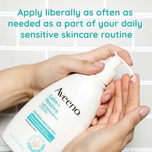 Aveeno Calm + Restore Repairing Body Lotion 12 oz | Fragrance-Free Sensitive Skin Moisturizer thumbnail 5