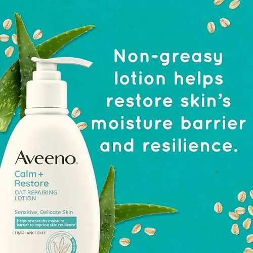 Aveeno Calm + Restore Repairing Body Lotion 12 oz | Fragrance-Free Sensitive Skin Moisturizer thumbnail 6