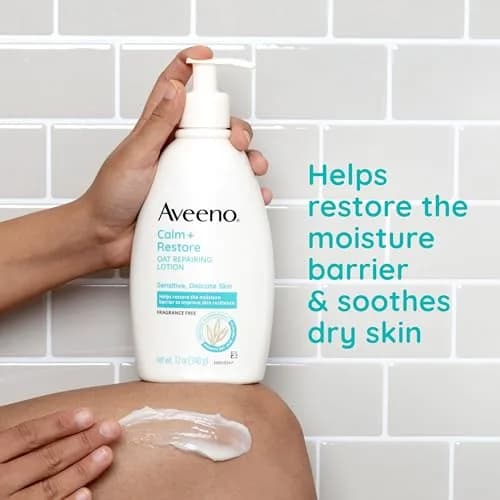 Aveeno Calm + Restore Repairing Body Lotion 12 oz | Fragrance-Free Sensitive Skin Moisturizer thumbnail 3