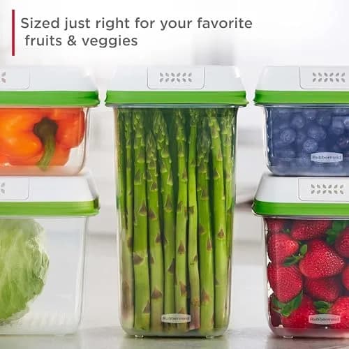 Rubbermaid FreshWorks Produce Saver Food Storage Containers, 8-Piece Set, 41.2 Cup Total Capacity | Keeps Produce Fresher Longer thumbnail 5