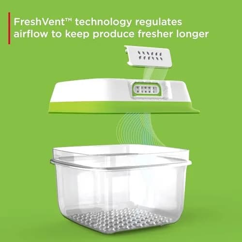 Rubbermaid FreshWorks Produce Saver Food Storage Containers, 8-Piece Set, 41.2 Cup Total Capacity | Keeps Produce Fresher Longer thumbnail 2