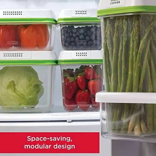 Rubbermaid FreshWorks Produce Saver Food Storage Containers, 4-Piece Set, 2.67L (11.3 Cup) & 5.35L (18.1 Cup) | Keeps Produce Fresher Longer with FreshVent Technology thumbnail 5