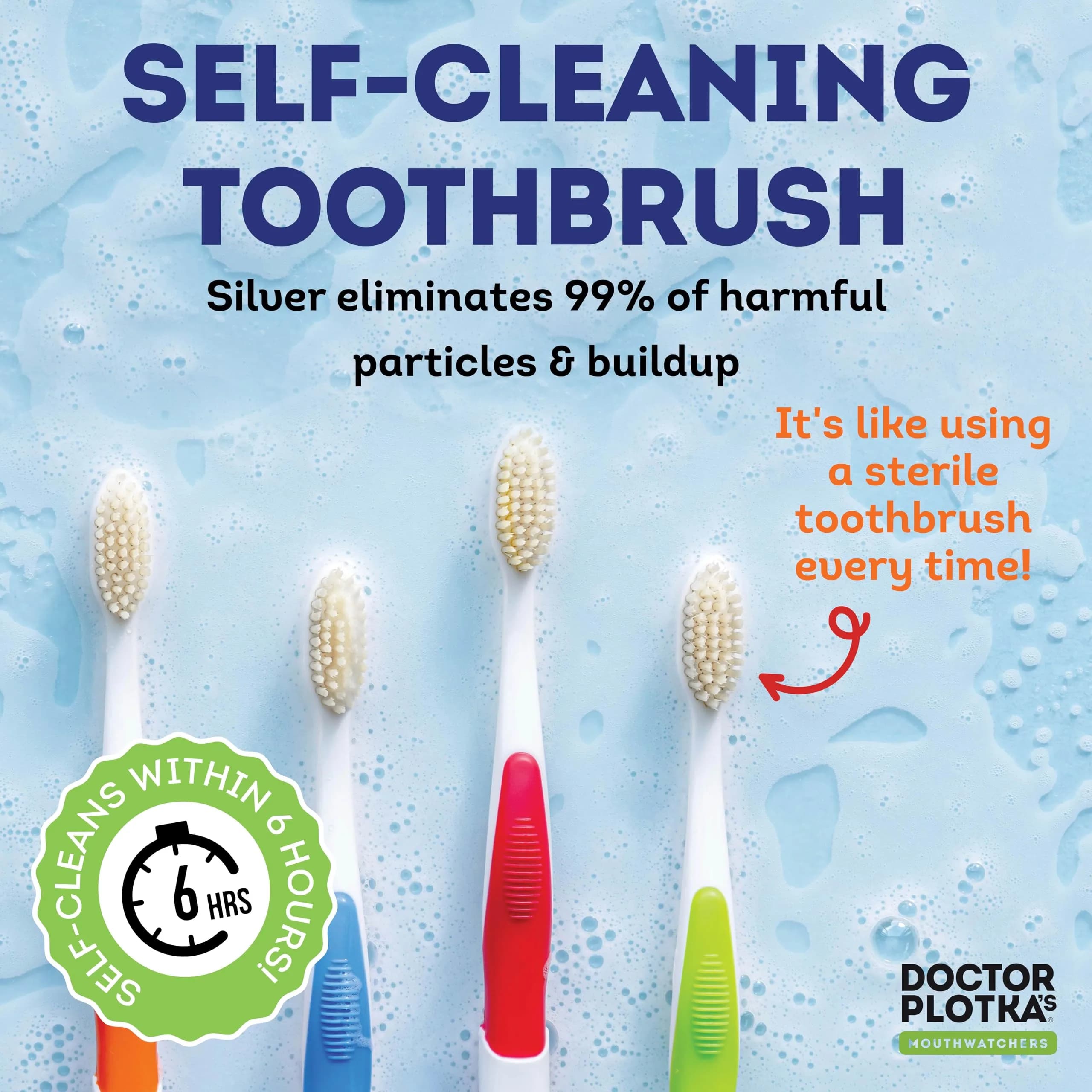 MOUTHWATCHERS Soft Flossing Manual Toothbrush Family Pack, 4 Count | Dentist-Designed for Deep Clean - view 4